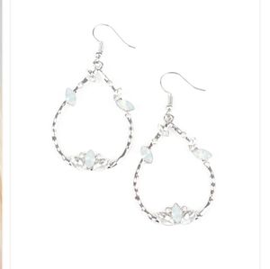 Lotus Ice White Earrings NWT SALE Silver